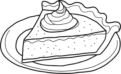 doodle freehand sketch drawing of pumpkin pie.	