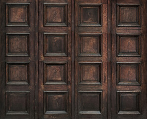 Classic wall with vintage brown old wood panels