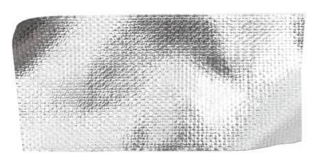 Silver tape on a white background. Crumpled adhesive tape isolate