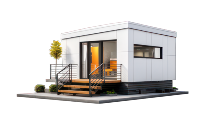 Modern tiny house isolated on white created with Generative AI