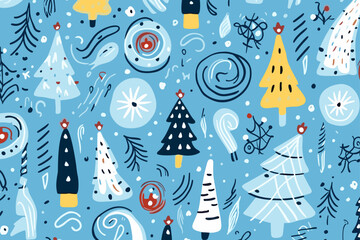 Christmas floral seamless pattern. Good for fashion fabrics, children’s clothing, T-shirts, postcards, email header, wallpaper, banner, events, covers, advertising, and more.