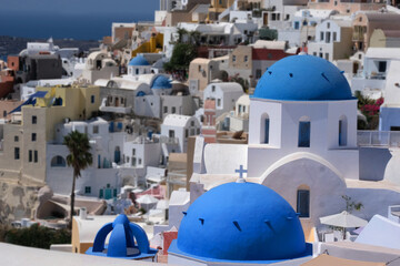 Blue domes in Oia - Santorini Island - Greece