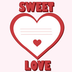 Happy valentines day card sweet love. Happy valentines day greetings. Vector illustration