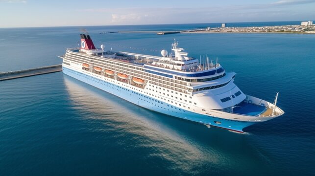 ultra modern cruise ship 22 passenger decks 1356 feet.Generative AI