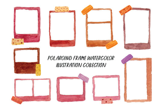 Aesthetic Cute Polaroid Frame Watercolor