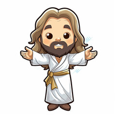 Fototapeta premium Catholic Jesus shaped clipart white background
