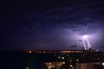 lightning over the city