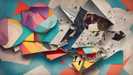 textura com pedaços de revistas