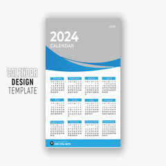 modern new year calendar design template 2024