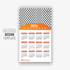 modern new year calendar design template 2024