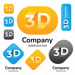 3D Printing Companies Logo and Icons Set