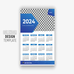 modern new year calendar design template 2024