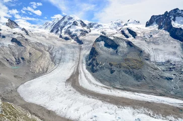 Poster Spectacular view of the Grenzgletscher glaciers in Zermatt, Switzerland © Fran
