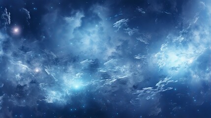 Abstract Milky Way Galaxy with Stars and Noise Blue Background