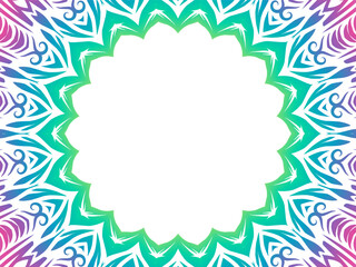 Luxurious frame colourful batik ethnic dayak aztec Kalimantan pattern for background textile garment