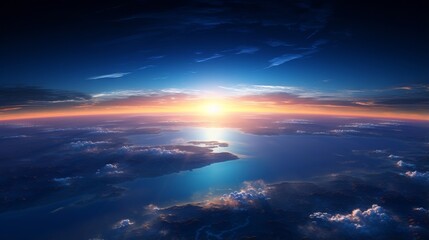 Fototapeta premium Planet earth on starry space: a cinematic scene of the globe and its surroundings