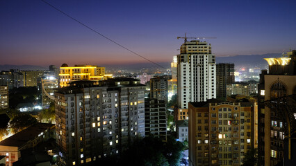 Obraz premium Dushanbe, Tajikistan city view at night