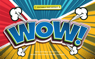 Wow! Text effect style comic editable, anime 3D style font graphic
