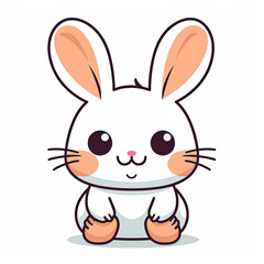 Easter bunny in clipart format white background