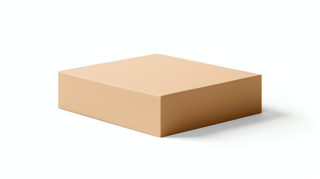 flat brown cardboard box blank mockup