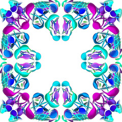 Bright border, place for text, multicolor ornament, fantasy, satin, festive decor, for invite