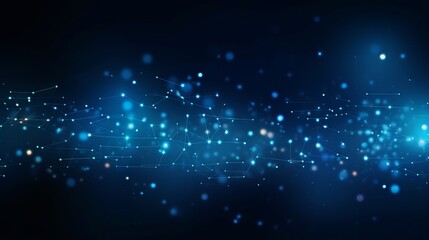 Futuristic blue bokeh: a vibrant and whimsical illustration of business data technology with abstract blue bokeh and dark blue contrast, perfect for banners and backgrounds