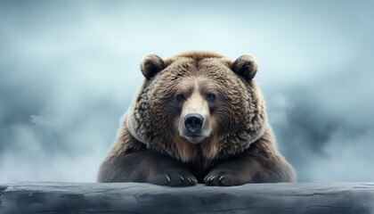bear on a gray background