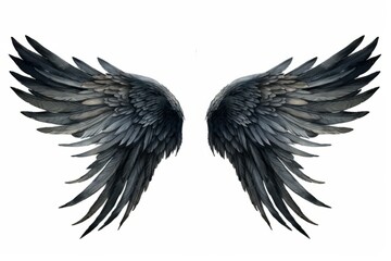 A pair of wings, like from a bird or angel, in a neat grunge artistic illustration style. Generative AI.
 - obrazy, fototapety, plakaty