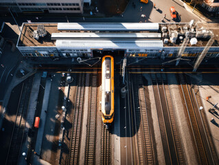 top view of a rail station