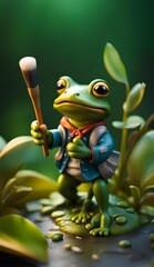 Painter frog generative ai 