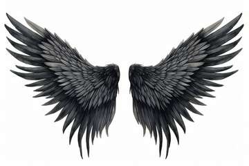 A pair of wings, like from a bird or angel, in a neat grunge artistic illustration style. Generative AI.
 - obrazy, fototapety, plakaty