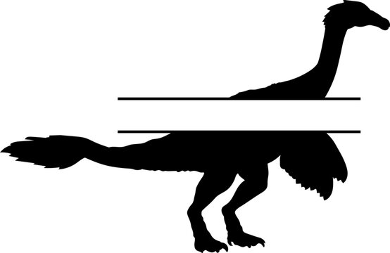 black therizinosaurus silhouette with blank space clip art preview