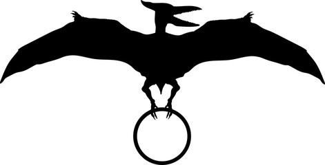 Pterodactyl Dinosaur Silhouette. Dinosaur SVG Types of dinosaurs Dinosaur name breeds  © Pony 3000