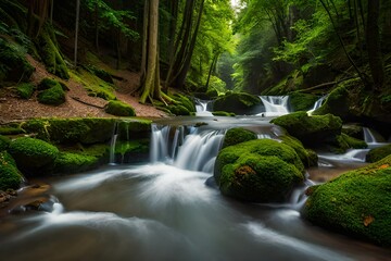 "Enchanting Forest Waterfall"