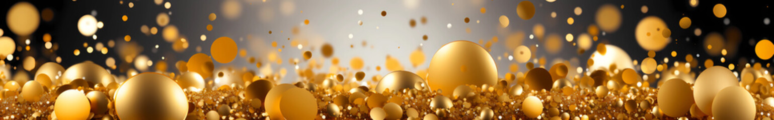 gold confetti, party background concept with copy space for award ceremony, New Year's Eve and jubilee