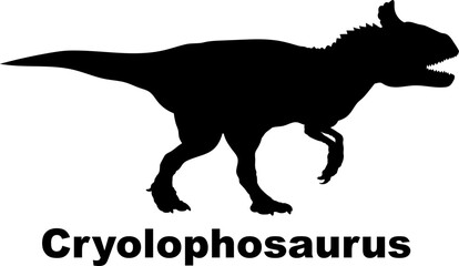 Cryolophosaurus Dinosaur Silhouette. Dinosaur name breeds SVG Types of dinosaurs 