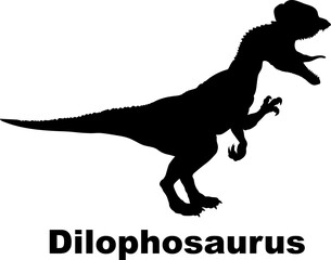 Dilophosaurus. Dinosaur Silhouette. Dinosaur name breeds SVG Types of dinosaurs 