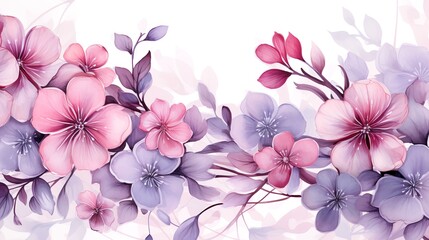 Art background with pink and purple leaves of flowers