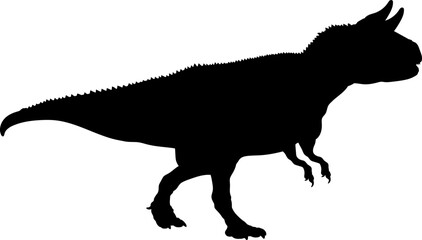 Carnotaurus Dinosaur Silhouette.  Dinosaur SVG Types of dinosaurs
