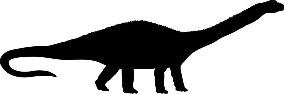 black dinosaur silhouette, long neck, prehistoric animal clip art preview