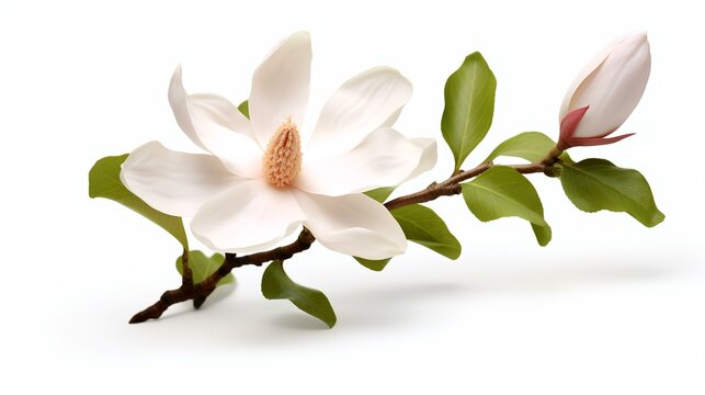 Beautiful mangolia flower on white background