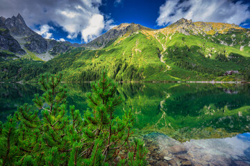 Fototapeta na wymiar Beautiful Eye of the Sea lake in Tatra mountains, Poland