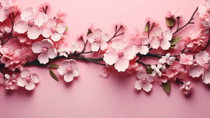 Foto op Canvas pink cherry blossom in spring © Sumera