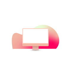 Pink Display Monitor Screen Gradient Mockup 