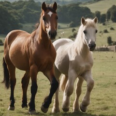 horse and foal generated ai
two horses on the meadow
two horses in the field