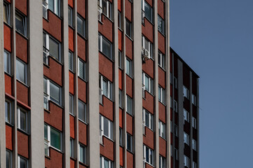 Facade of house. Background with windows.