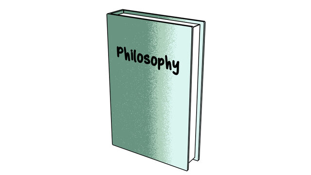 Book on philosophy, cartoon style