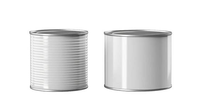 Canned food, tin can isolated on transparent or white background