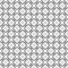 Black and white seamless pattern texture. Greyscale ornamental graphic design. Mosaic ornaments. Pattern template. Vector illustration. EPS10.