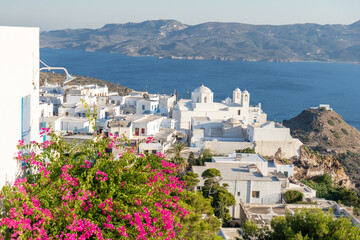 Naklejka premium View of Plaka, Milos and the Mediterranean Sea